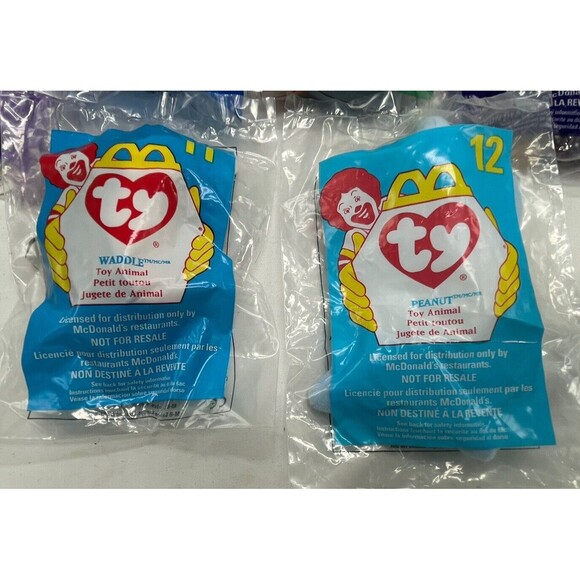 1998 Ty Teenie Beanie Babies Mcdonalds Happy Meal Toys Complete Set 1-12 New - Picture 2 of 10